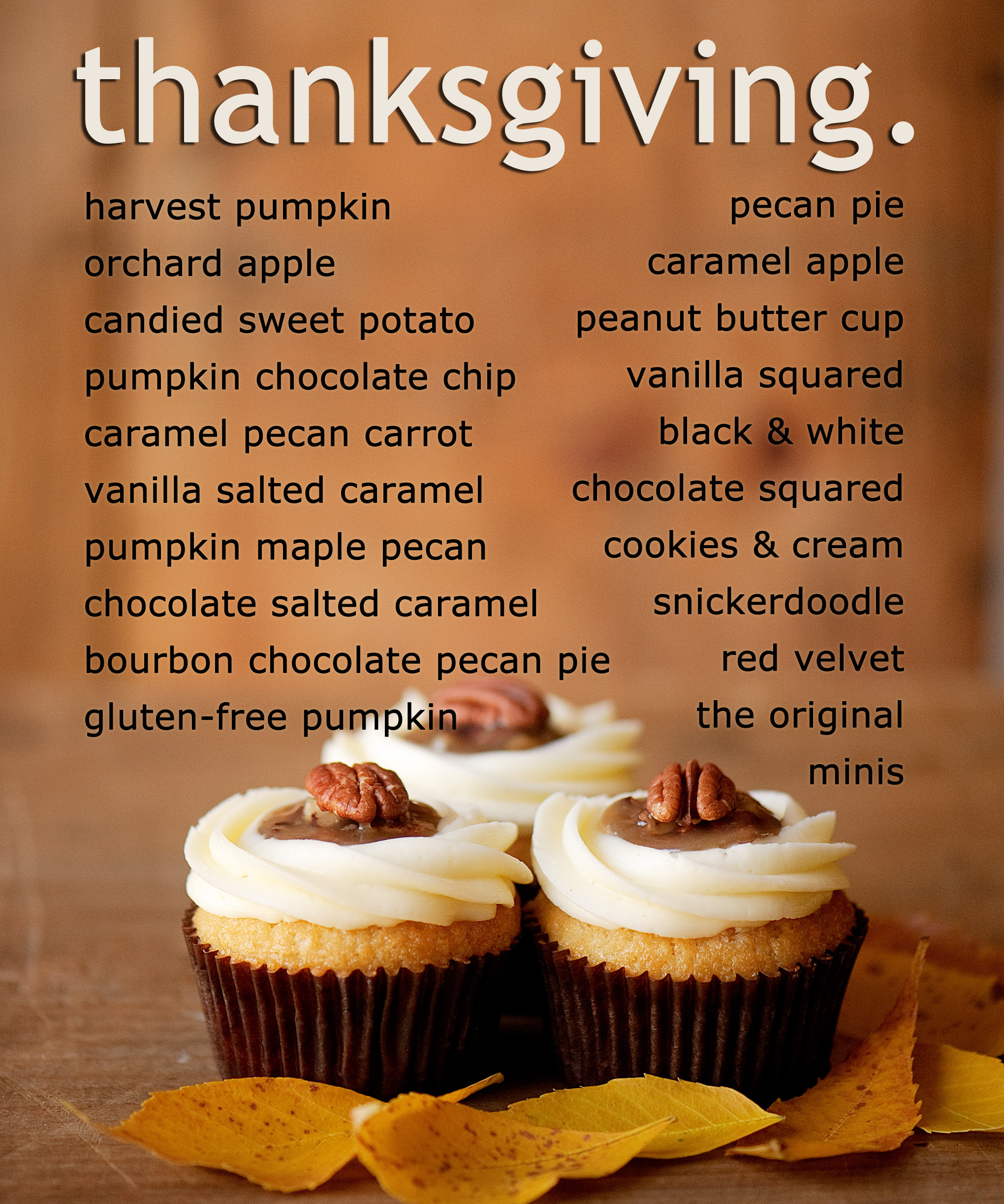 Thanksgiving Menu 11/25 – Sublime Cupcakes
